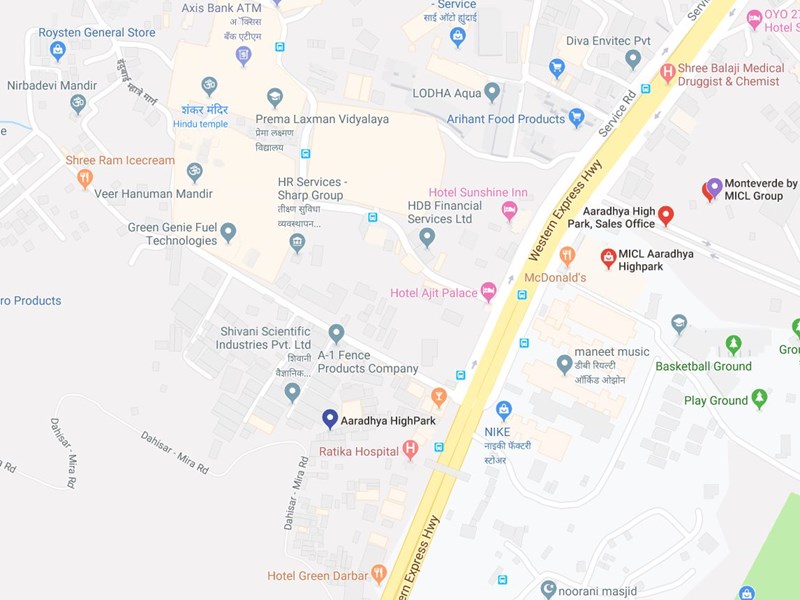 Aaradhya High Park Location Map