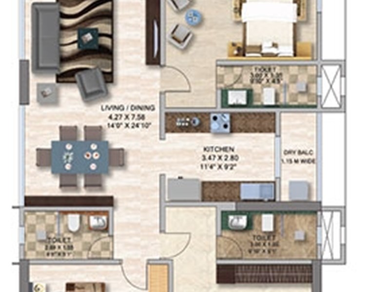Kanakia Art House 7th-8th floor plan