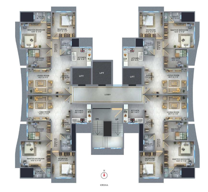 Goverdhangiri Krsna Typical floor Plan