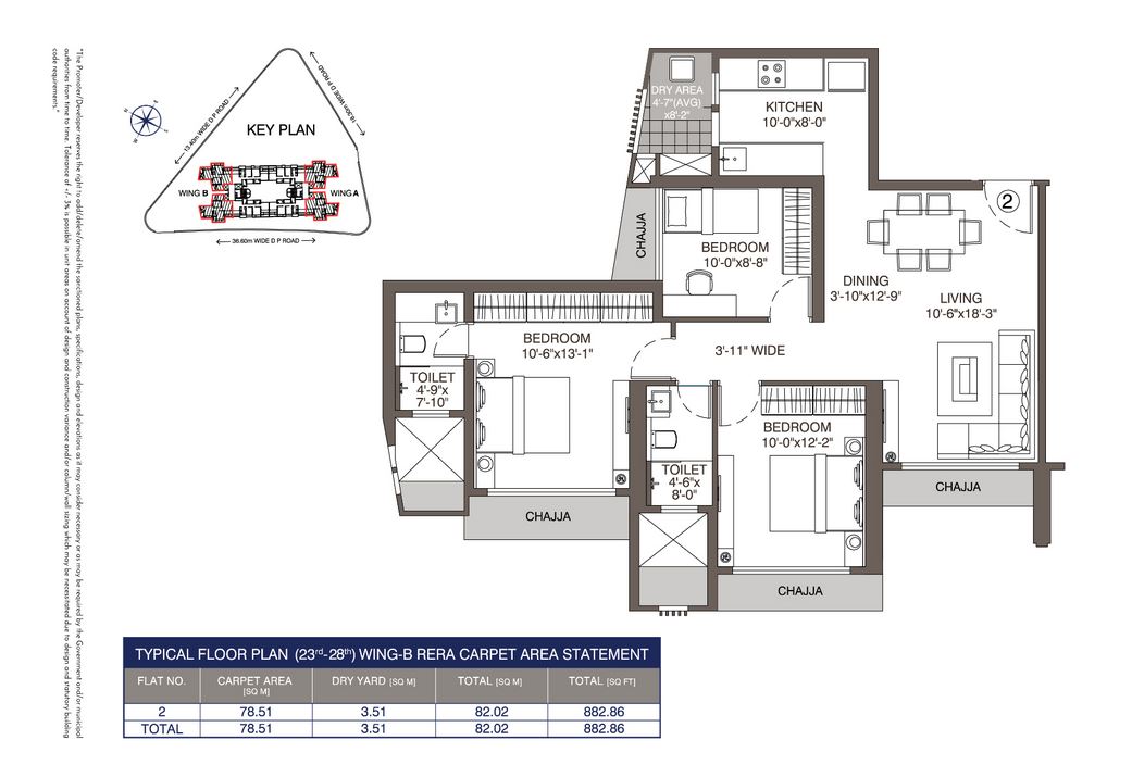 Evershine Crown 3BHK Type 2