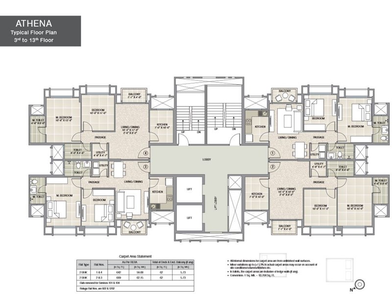 Athena Typical Floor Plan 3rd-13th Floor