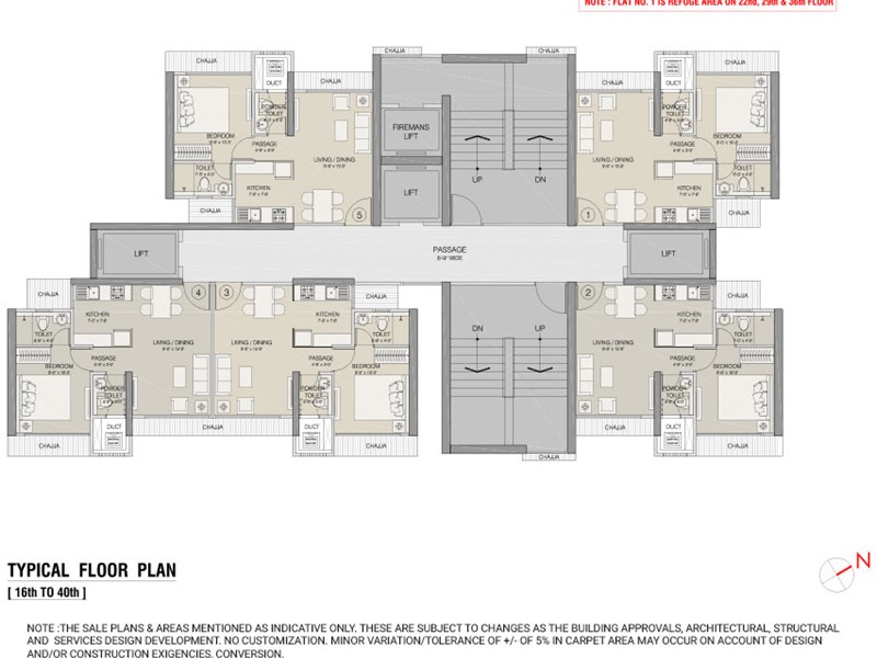Ruparel Nova Typical Floor Plan 16th-40th Floor Plan