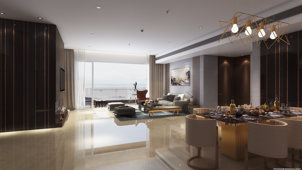 K Raheja Vivarea-4BHK-living