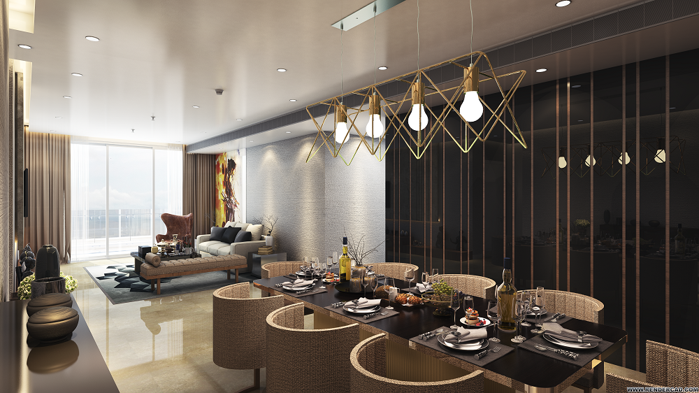 K Raheja Vivarea 3BHK-living-Dining