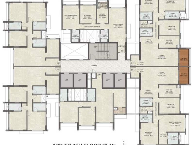 Kalpataru Imperia 3rd-7th Floor Plan