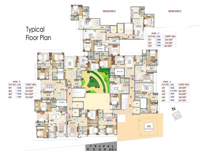 VijayRaj Residency Typical Floor Plan Wing B