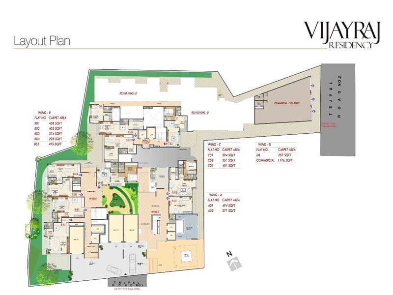 VijayRaj Residency Wing B Layout Plan