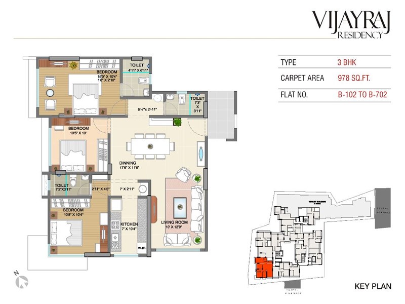VijayRaj Residency  3BHK Type 1