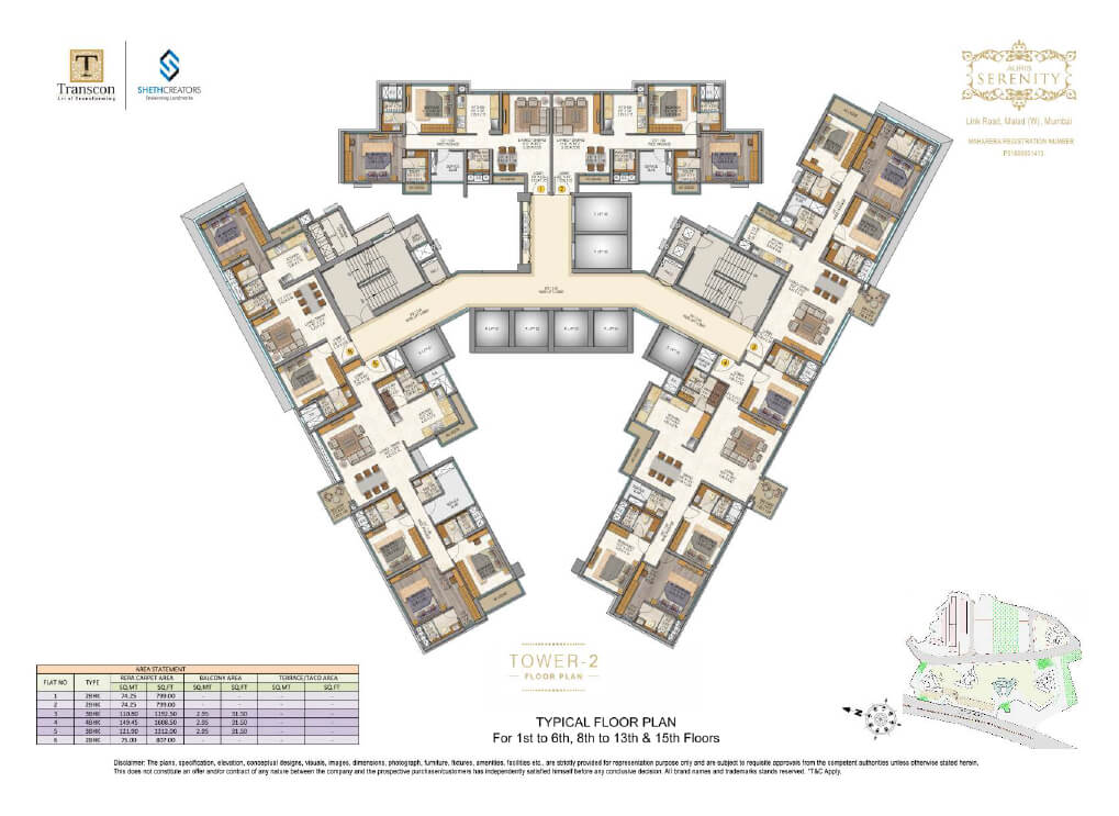Auris Serenity 2 Malad(W) Typical Floorplan