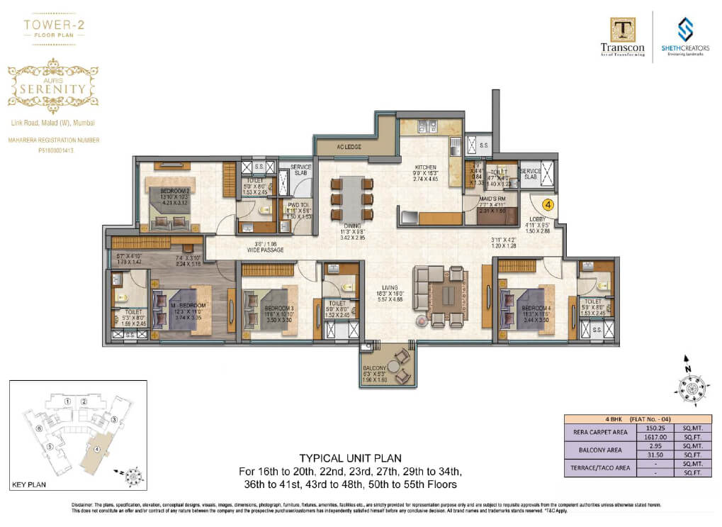 Sheth Auris Serenity 2 Flat No 04-4BHK