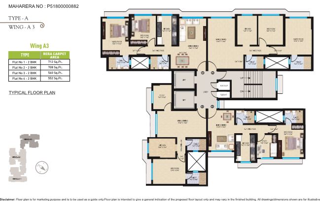 25046 Oth Sheth Midori Wing A3 Plan - Sheth Midori, Dahisar East