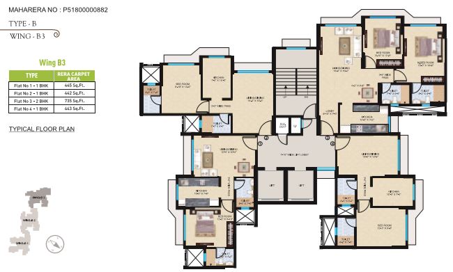 25046 Oth Sheth Midori Wing B3 Plan - Sheth Midori, Dahisar East