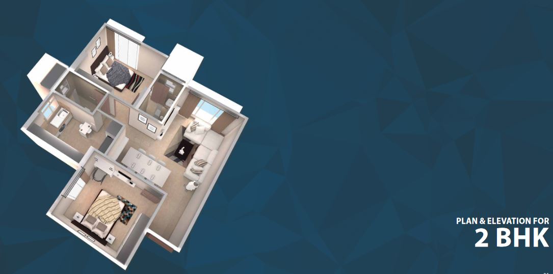 Poddar Sphara Diamond 2BHK floorplan