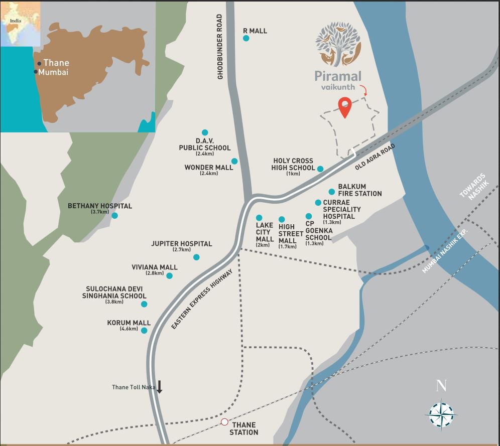 Piramal Vaikunth Location Map1