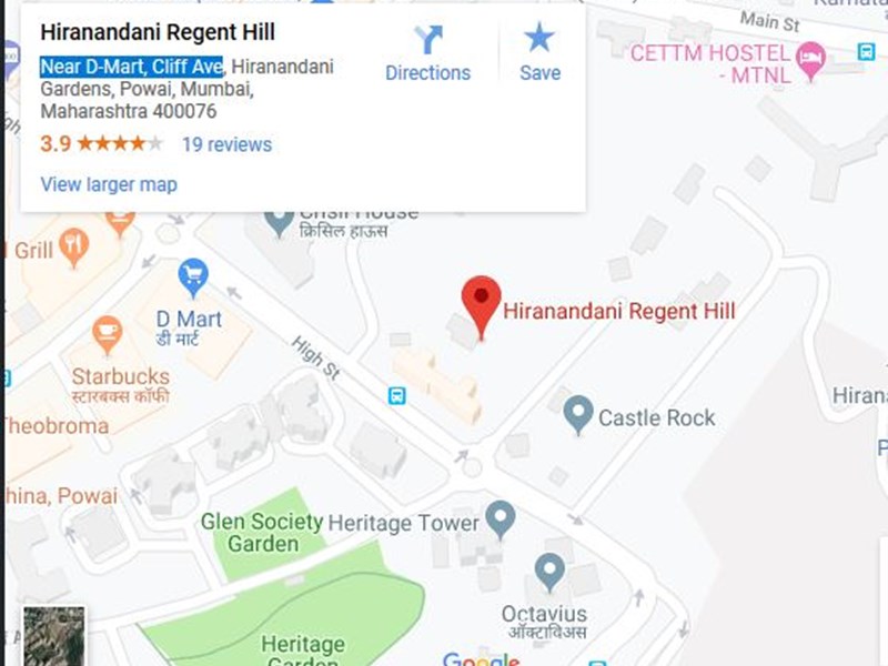 Regent Hill Location Map