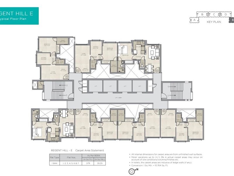 Regent Hill Wing E Typical Floor Plan