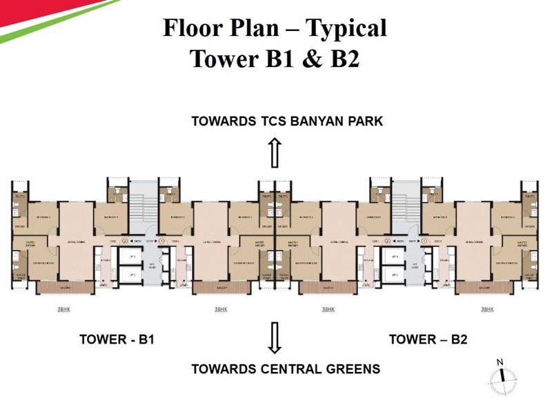 Mahindra Lifespaces Vivante Typical Floor Plan B1-B2