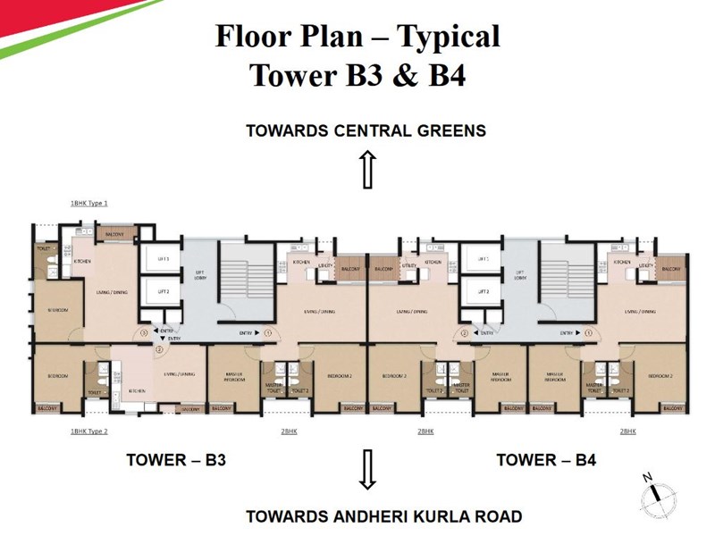 Mahindra Lifespaces Vivante Typical Floor Plan B3-B4