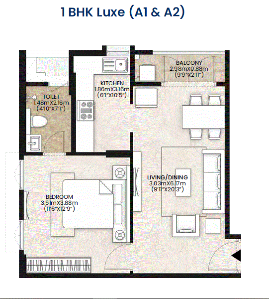 Mahindra Vicino 1BHK Luxe Type-2