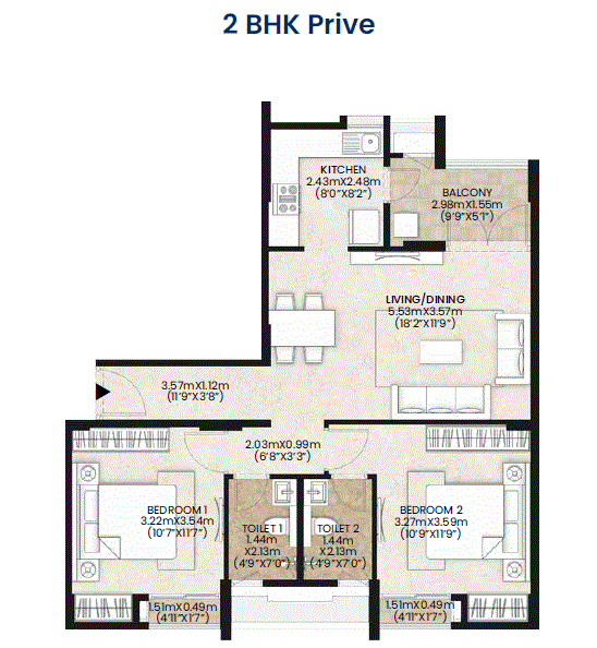 Mahindra Vicino 2BHK Prive