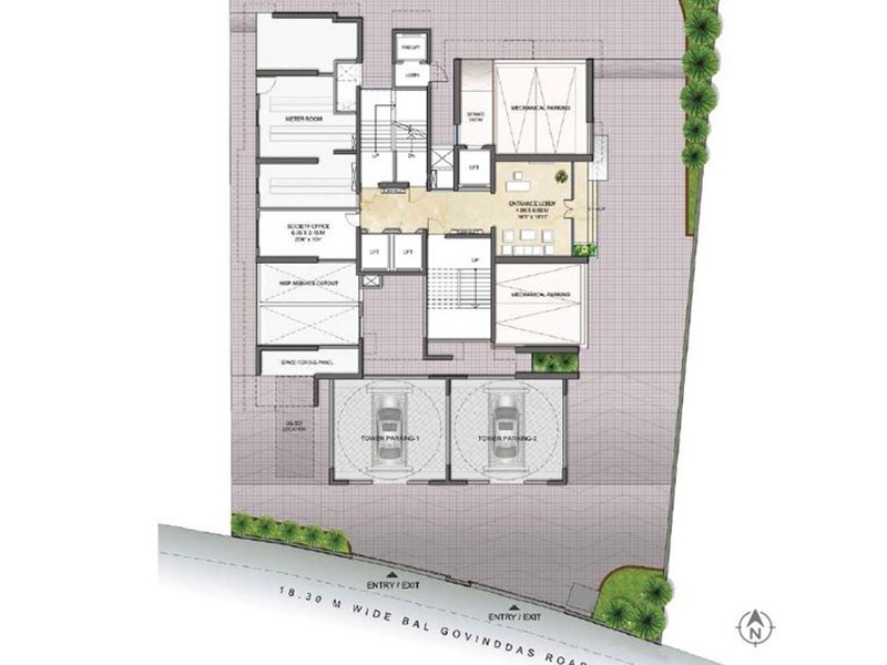Wadhwa Pristine Ground floor Plan