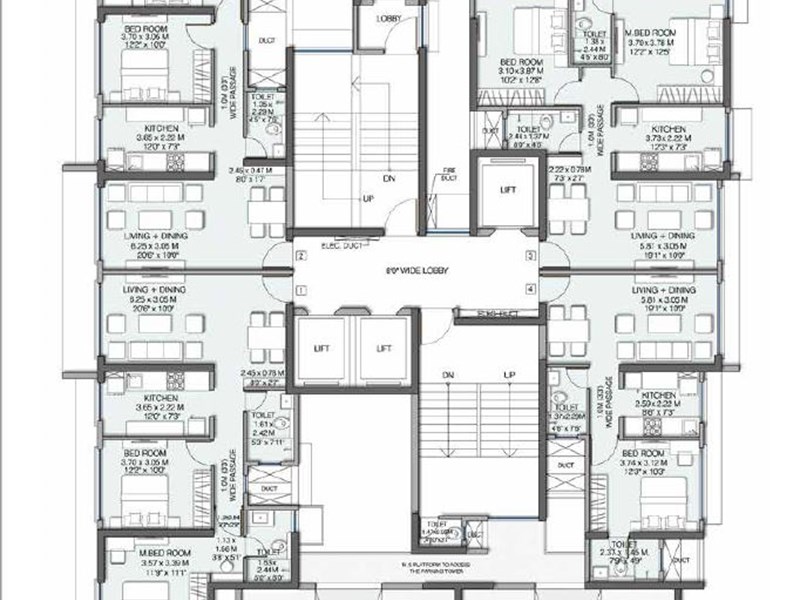 Wadhwa Pristine Typical Floor Plan-1