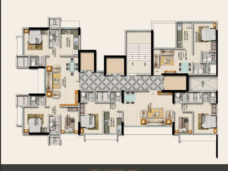 Ariana Residency Typical Floor Plan Wing A
