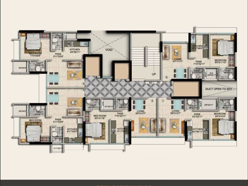 Ariana Residency Typical Floor Plan Wing B