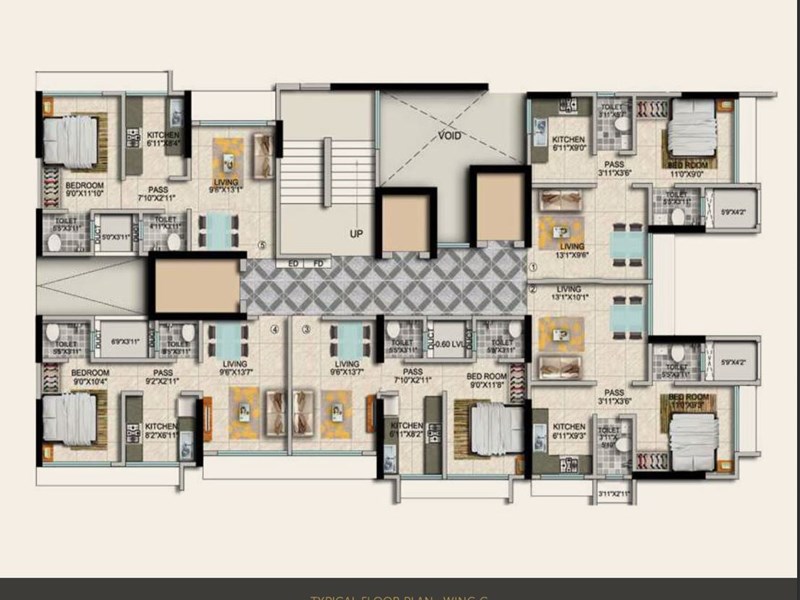Ariana Residency Typical Floor Plan Wing C