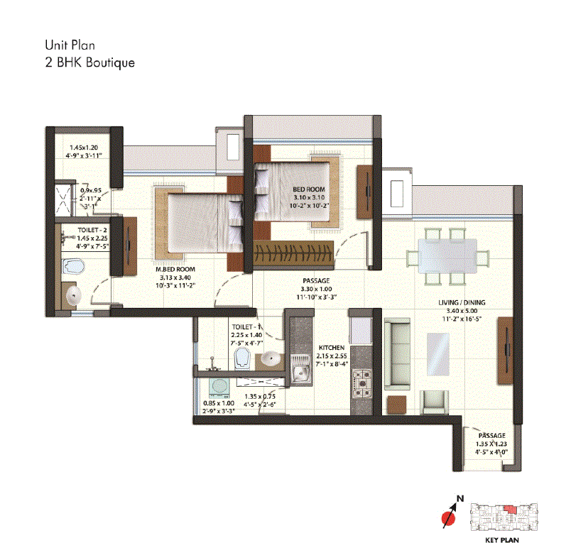 Omkar Ananta 2BHK Boutique Plan-2
