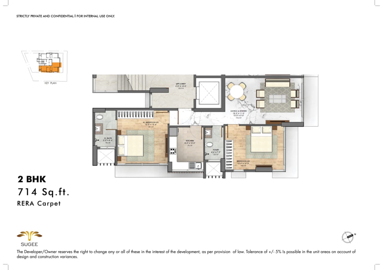 Sugee Paavan 2BHK 714 sqft Type-2