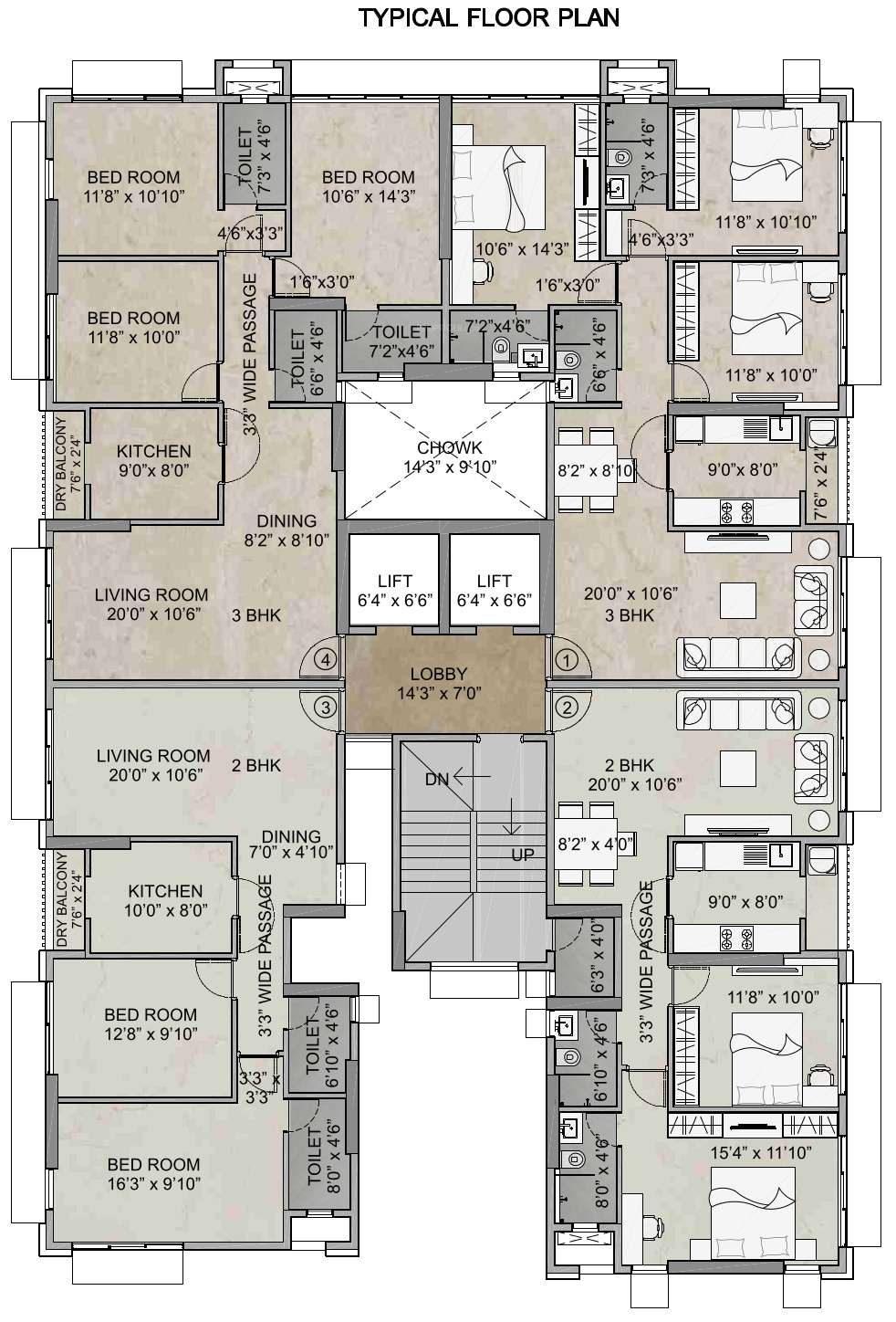 Juhu Sheetal Typical Floor Plan