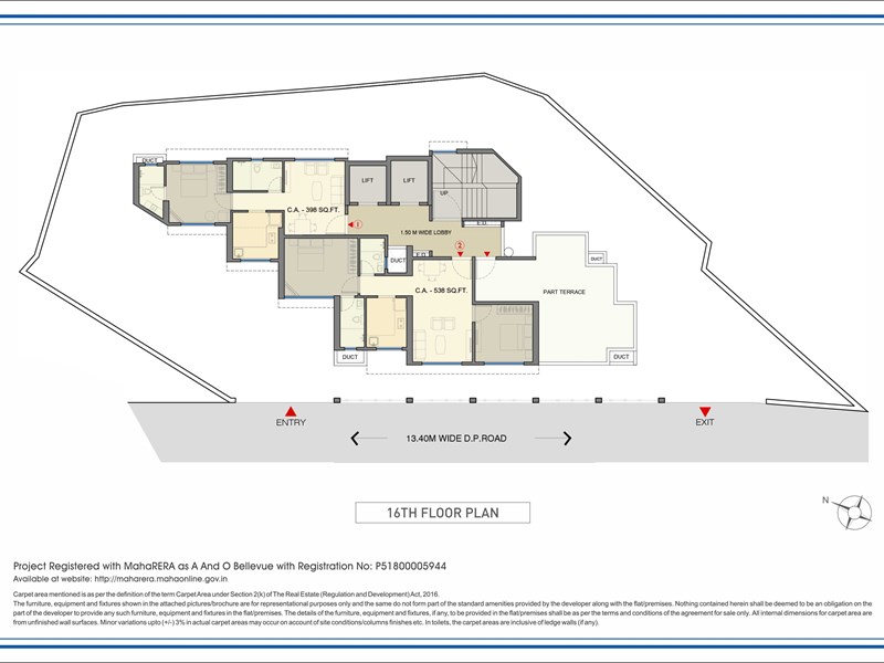 Bellevue 16th Floor plan
