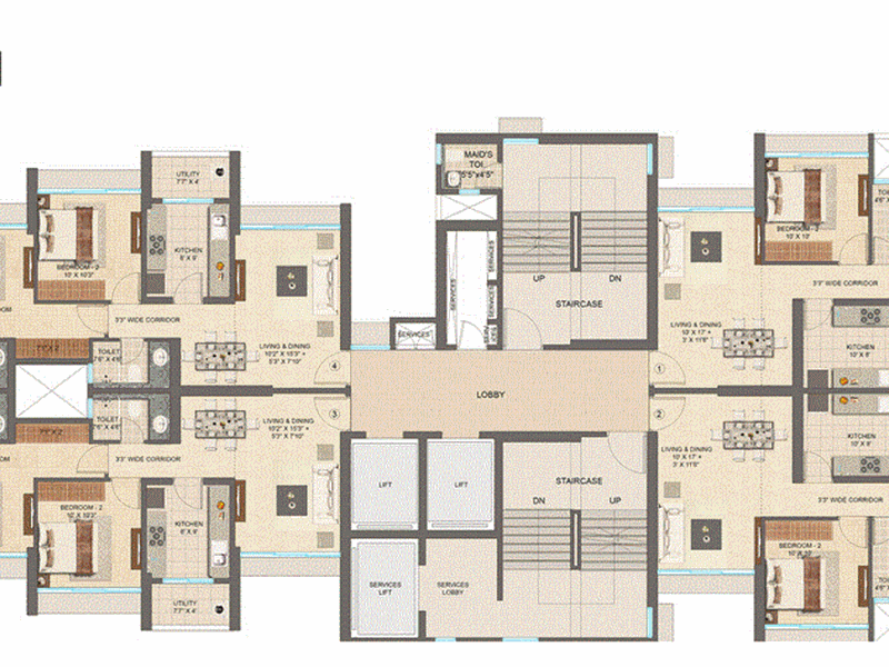 Lodha Vista Typical Floor Plan