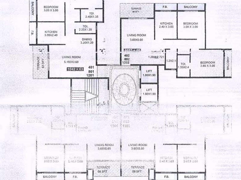 4th,8th and 12th Floor Plan