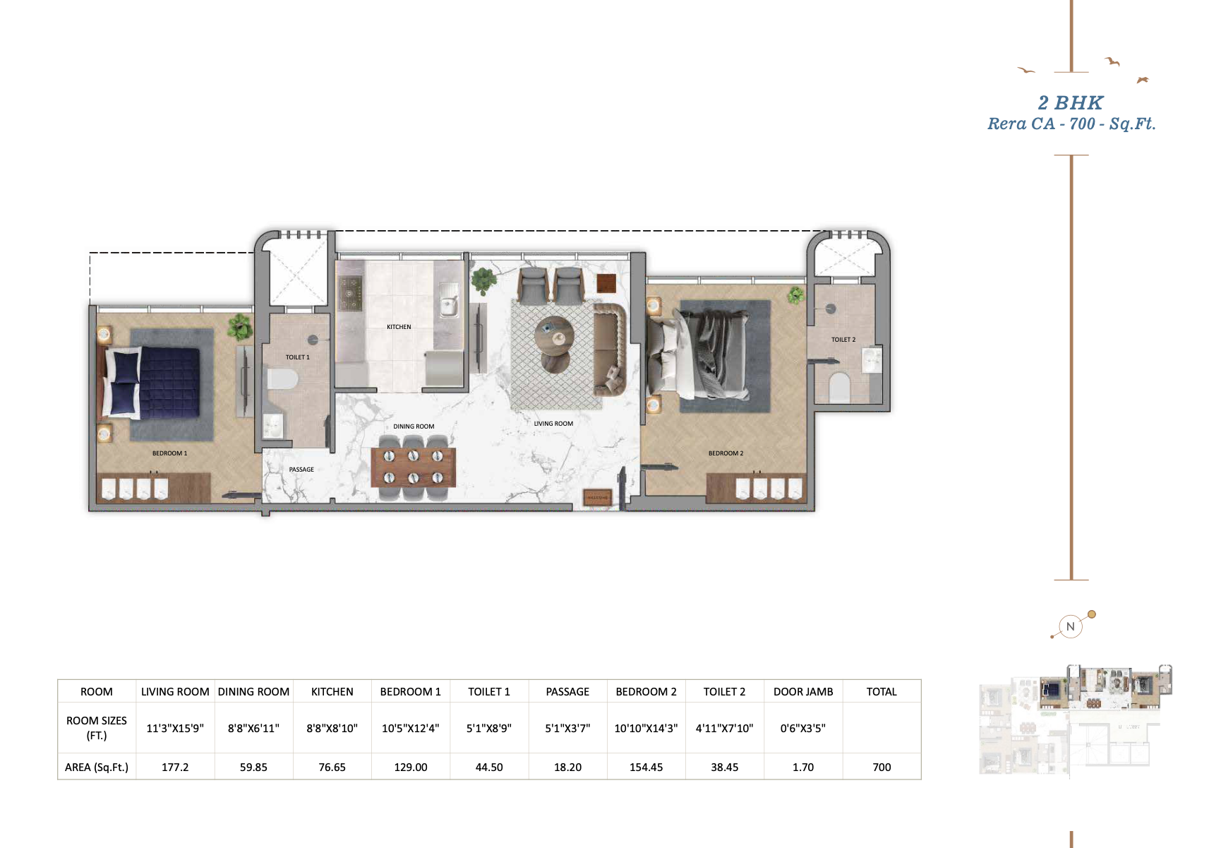 Floor Plan 2 BHK