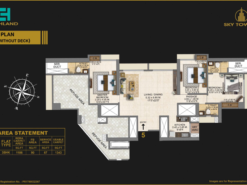 3 BHK without Deck