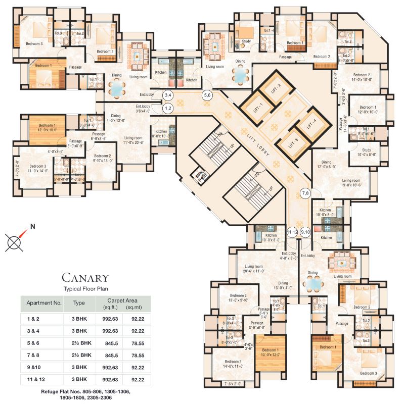 Canary Typical Floor Plan