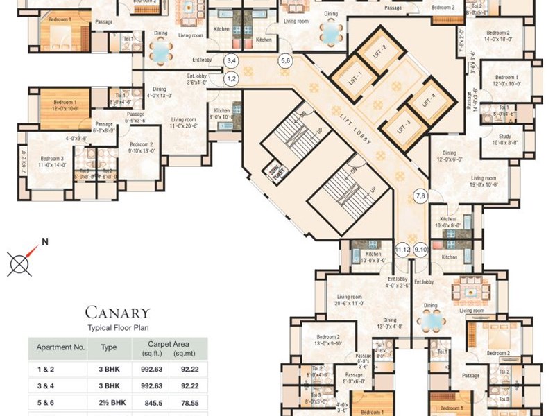 Canary Typical Floor Plan