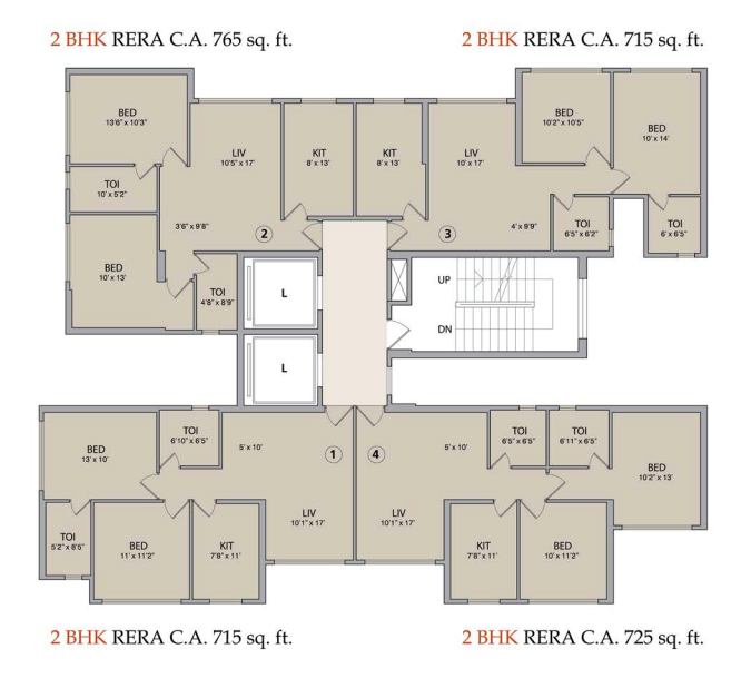 2BHK Floor Plan