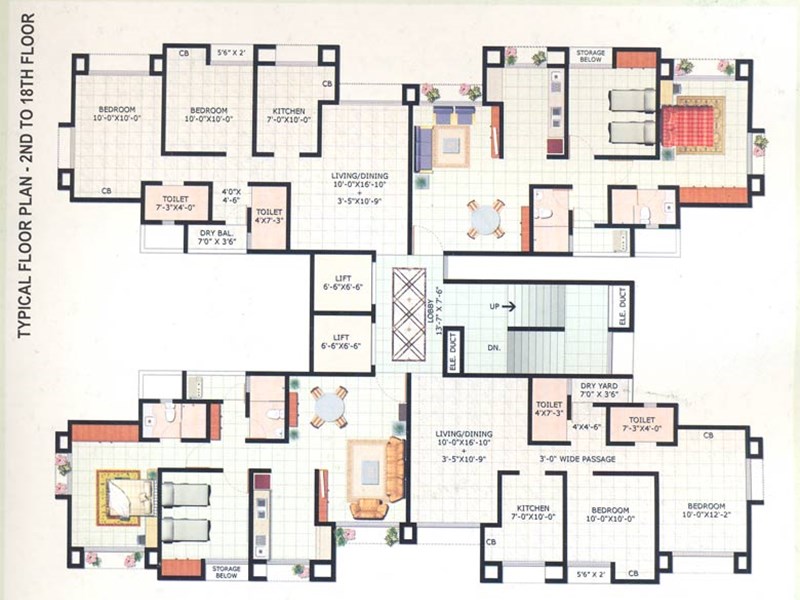 Floor Plan of 2 to 18