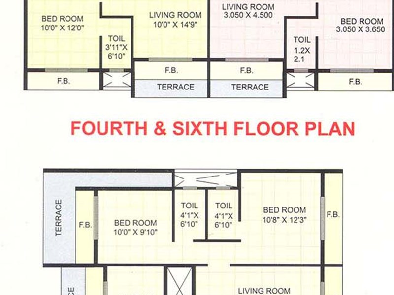 4th, 6th and 7th Floor Plan