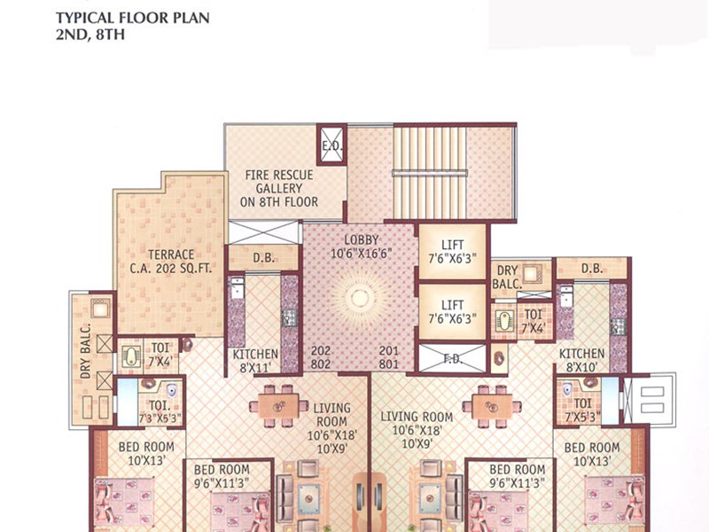 2nd and 8th Floor Plan