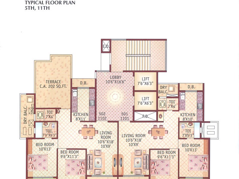 5th and 11th Floor Plan