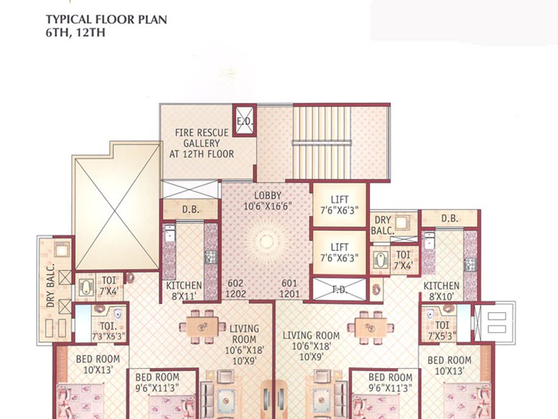 6th and 12th floor Plan