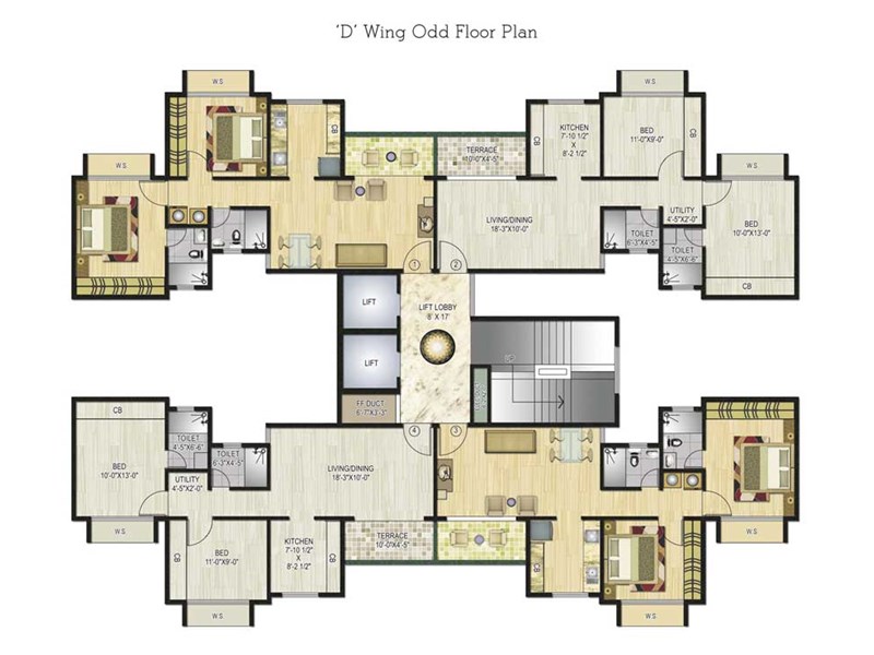 D Wing Odd Floor Plan