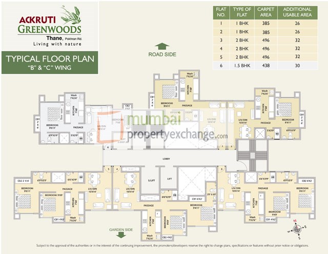 Greenwoods Typical Floor Plan Wing B-C