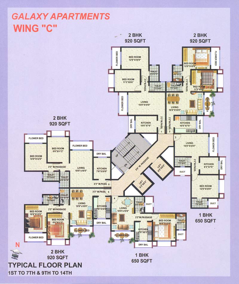 Wing C 1st to 7th and 9th to 14 th