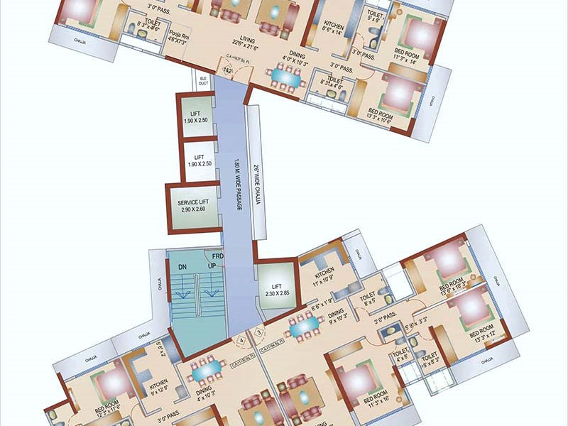 Habitat Typical Floor Plan (10th to 13th,15th to 21st Level)