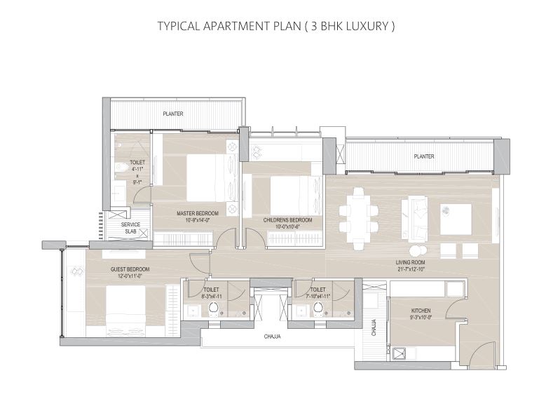 Oberoi Exquisite Typical 3BHK Luxury